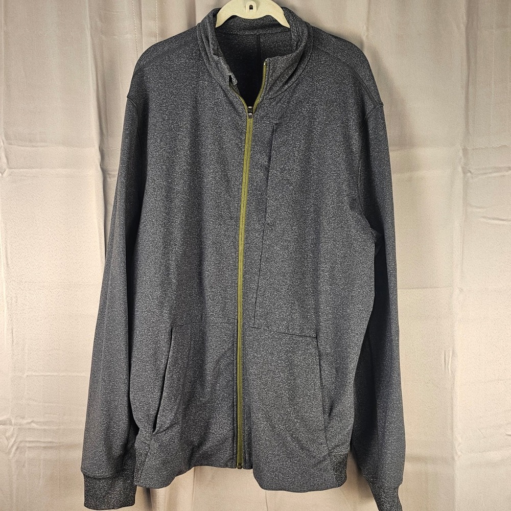 Lululemon Mens Heathered‎ Black PrePost Full Zip Jacket XXL